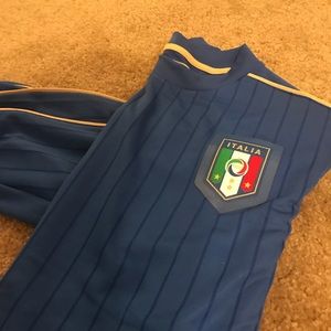 Puma Italy Blue/White 2016 Home Long Sleeve Jersey